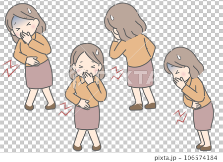 A young woman holding her mouth due to nausea (plain clothes) A young woman holding her mouth due to nausea (plain clothes) 106574184