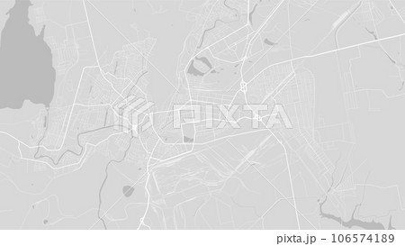 Background Kryvyi Rih map, Ukraine, white and light grey city poster. Vector map with roads and water. Widescreen proportion, flat design roadmap. Background Kryvyi Rih map, Ukraine, white and light grey city poster. Vector map with roads and water. Widescreen proportion, flat design roadmap. 106574189