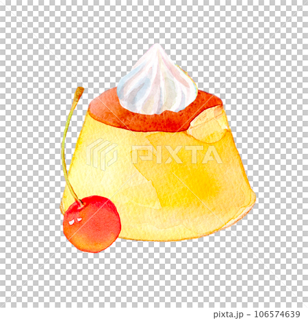 水彩插圖蛋奶布丁 水彩插圖蛋奶布丁 106574639