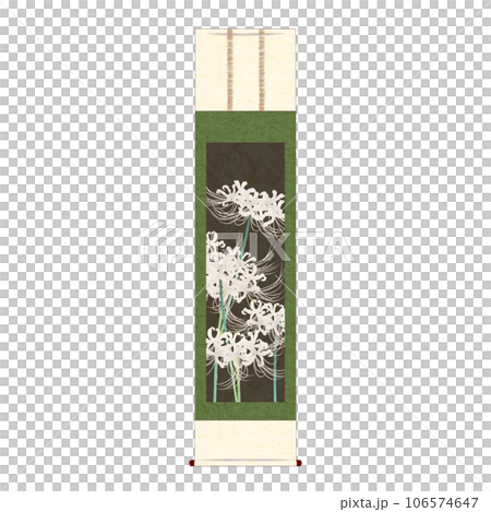 白蜘蛛百合掛軸 106574647