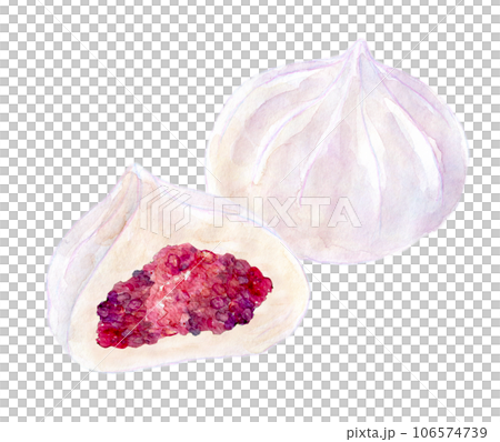 水彩イラスト　蒸した中華まん 106574739