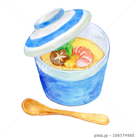 水彩イラスト　茶碗蒸し 106574985