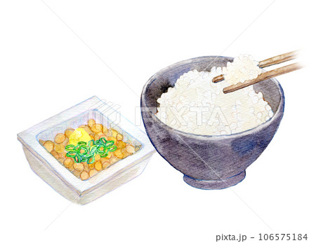 水彩イラスト　和食のセットメニュー 106575184