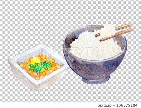 水彩イラスト　和食のセットメニュー 106575184