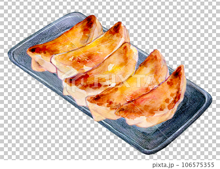 水彩イラスト　あつあつの焼きぎょうざ 106575355