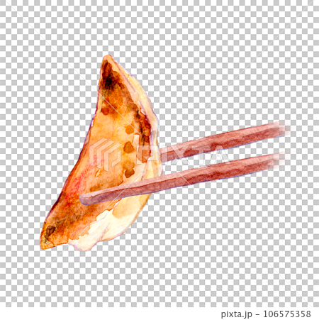 水彩イラスト　あつあつの焼きぎょうざ 106575358