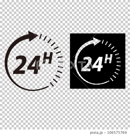 24時間アイコンイラストセット 24時間アイコンイラストセット 106575769