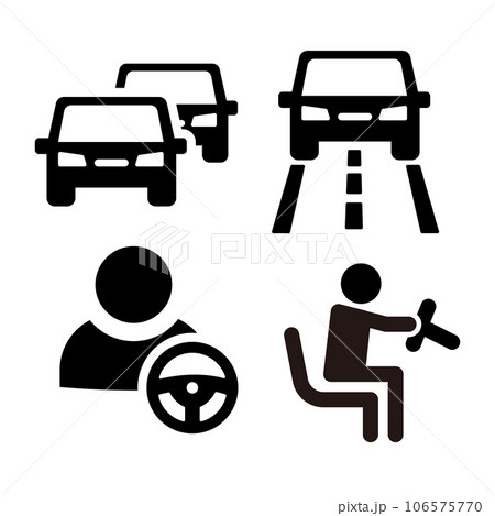 運転アイコンイラストセット 運転アイコンイラストセット 106575770