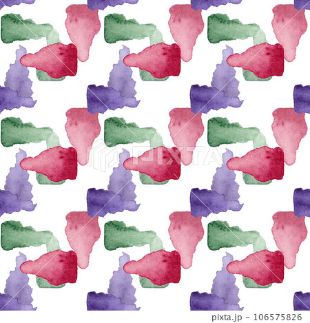 Watercolor brush strokes. Smears of red, green and purple paint. Abstract seamless pattern Watercolor brush strokes. Smears of red, green and purple paint. Abstract seamless pattern 106575826