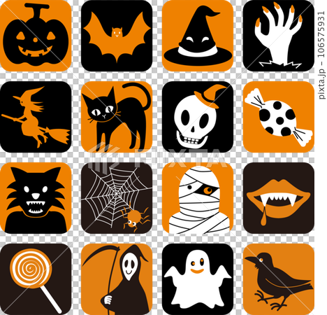16 types of square icons for Halloween 16 types of square icons for Halloween 106575931