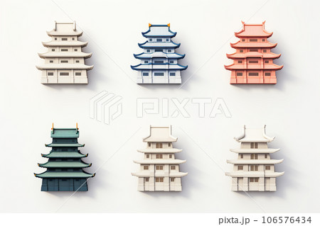 日本のお城（3Dピクト） 106576434