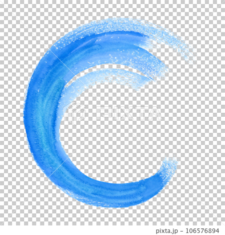 Sky blue watercolor brush stroke isolated on white background. Abstract illustration for winter designs, business cards and logos 106576894