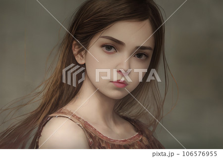 不安げな表情の女性　3 106576955