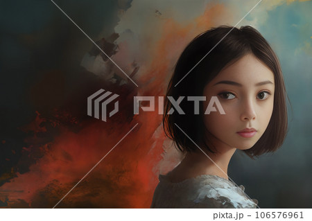 不安げな表情の女性　9 106576961