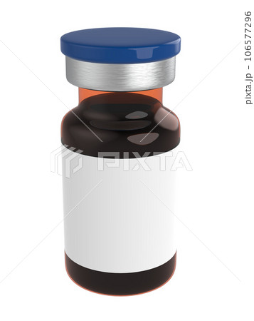 Medicine bottles for injection. Medical Glass vials, liquid solution for infusion on a white background 106577296