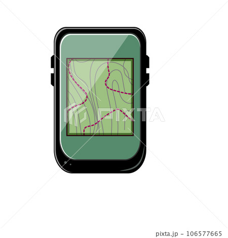 map gandheld gps cartoon vector illustration 106577665