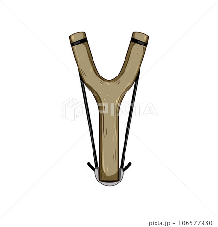 stone slingshot cartoon vector illustration 106577930