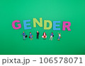 GENDER 英語のアルファベット緑背景 106578071