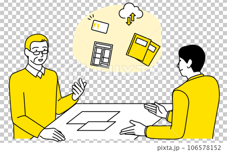 税理士に確定申告の相談をするシニア男性 税理士に確定申告の相談をするシニア男性 106578152