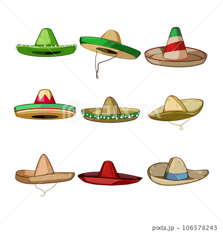 sombrero set cartoon vector illustration 106578243
