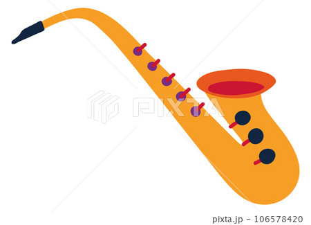 Saxophone icon. Wind music instrument for classic orchestra 106578420
