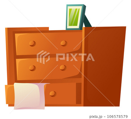 Wooden dresser. Cartoon cabinet. Bedroom drawer furniture 106578579
