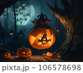 ハロウィンのかぼちゃと黒いカボチャ 106578698