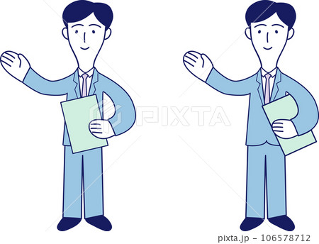 お客様を案内する男性会社員のイラスト お客様を案内する男性会社員のイラスト 106578712