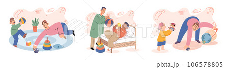 Game together. Family fun. Friendship time. Vector illustration. Board games stimulate mind and promote critical thinking skills Playing games with friends sparks joy and deepens connection between 106578805