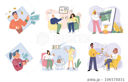Cashless payment. Vector illustration. Cashless transactions contribute to reducing risk of theft or loss associated with carrying cash Mobile wallets cstore multiple payment methods for added Cashless payment. Vector illustration. Cashless transactions contribute to reducing risk of theft or loss associated with carrying cash Mobile wallets cstore multiple payment methods for added 106578831