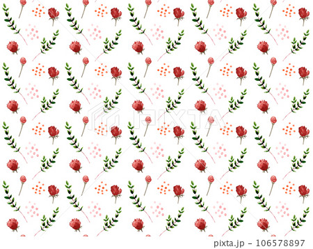 水彩で描いた薔薇の花の背景イラスト 106578897