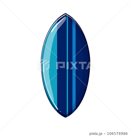 retro surfboard beach cartoon vector illustrationのイラスト素材 [106578986 ...