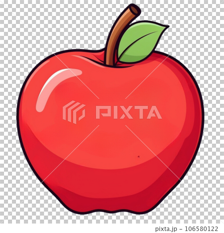 red apple on a white background 106580122