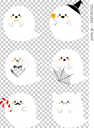 萬聖節流行和可愛的鬼插畫 萬聖節流行和可愛的鬼插畫 106580302