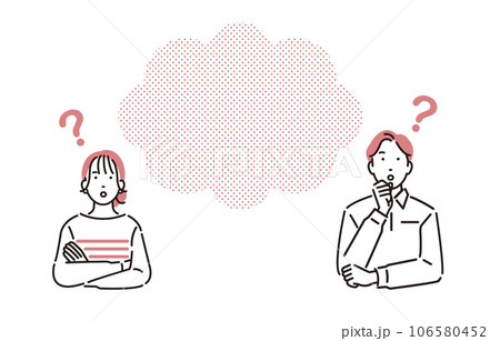 考える男女とコピースペース 考える男女とコピースペース 106580452