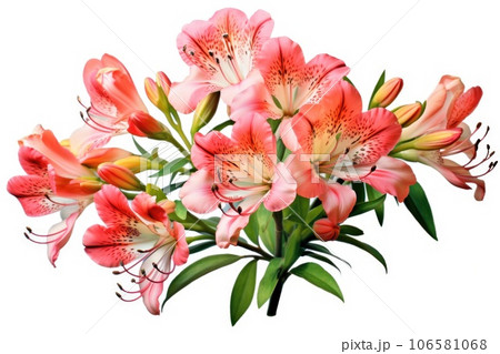 Alstroemeria flowers isolated on a white background Alstroemeria flowers isolated on a white background 106581068