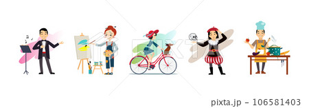 People Characters Doing Different Activity and Hobby Vector Set People Characters Doing Different Activity and Hobby Vector Set 106581403