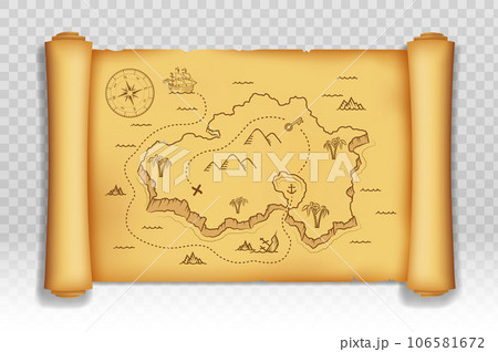 Old pirate map of treasure island Old pirate map of treasure island 106581672