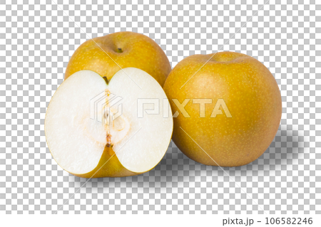 透明背景の切り分けられた梨の写真 赤梨 新甘泉 透明背景の切り分けられた梨の写真 赤梨 新甘泉 106582246