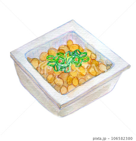 水彩イラスト パックに入った納豆 水彩イラスト パックに入った納豆 106582380