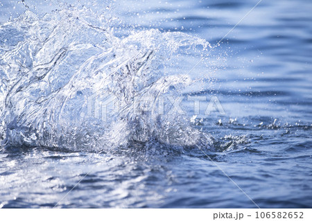 Blue splashes of sea water. Texture blue water. 106582652