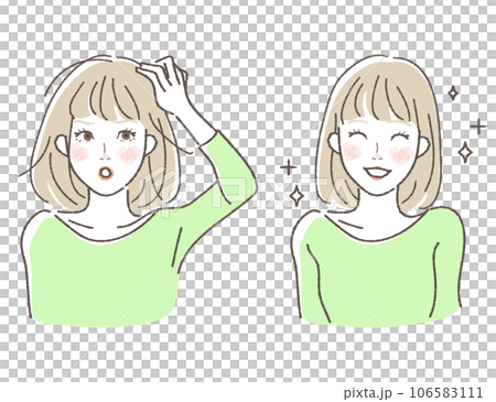 髪のトラブル　ビフォーアフター 106583111