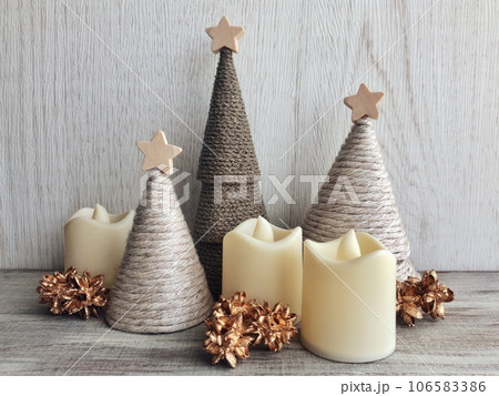 毛糸で出来たクリスマスツリー 毛糸で出来たクリスマスツリー 106583386