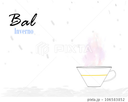 「カフェ」「冬」とイタリア語で書かれたイラスト 106583852