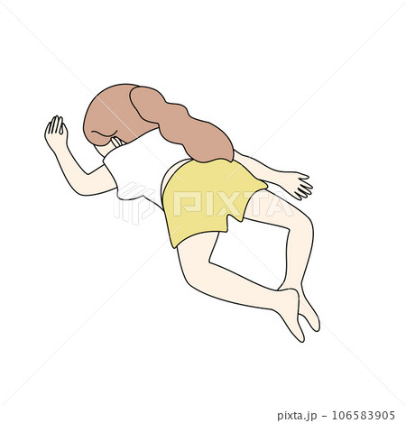 ガニ股うつ伏せの女の子 106583905