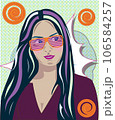 pop art portrait of a dark-haired girl  106584257