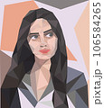 low poly portrait of a dark haired girl 106584265