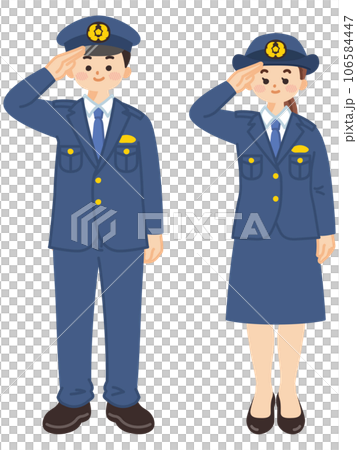 A salute man and woman saluting 106584447