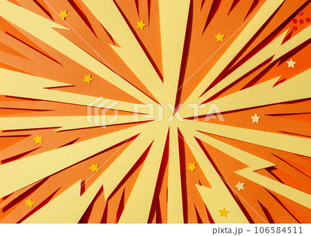 Handmade colorful paper cutting background. Pop art and comic style. Handmade colorful paper cutting background. Pop art and comic style. 106584511