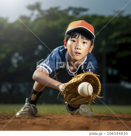 lifestyle photo asian little league player - AI MidJourney 106584810
